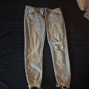 American Eagle Outfitters Blue Cropped Ankle Jeans